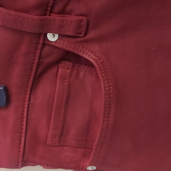 HUDSON Nico Super Skinny Burgundy Wax Coated Jeans - Picture 6 of 13